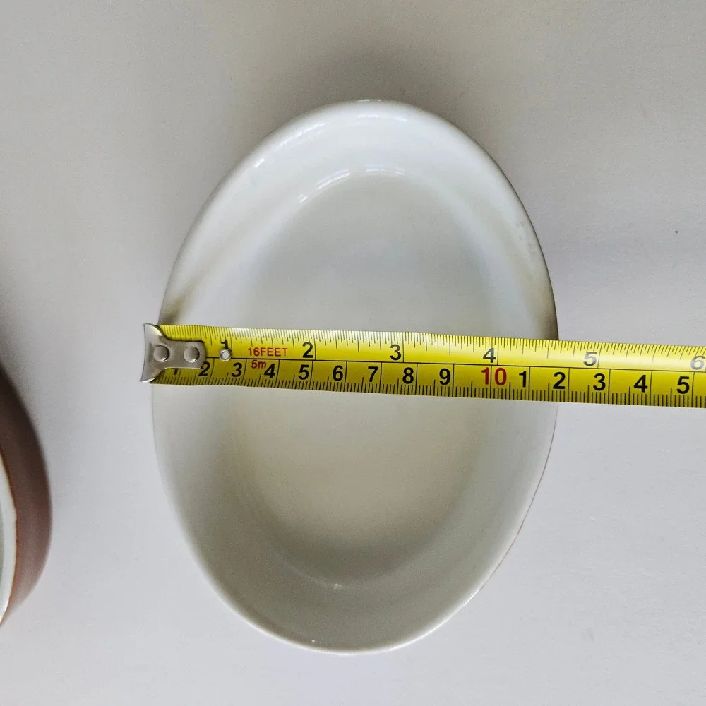 Hall China 570 3/4 Oval Brown Dishes - Set of 2 - USA 6 1/8in Porcelain